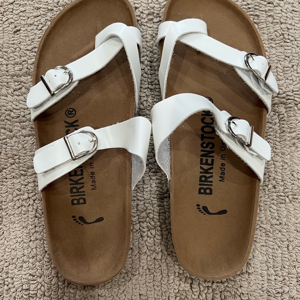 White and cork sandles size 39 US size 8-8.5